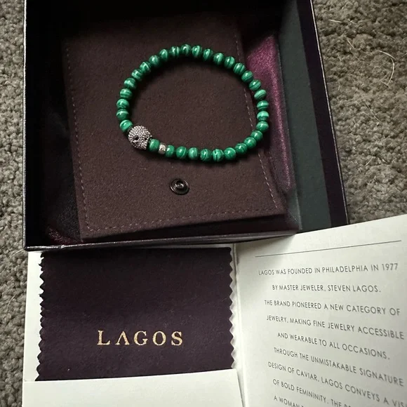 LAGOS Green Malachite Skull Bracelet - Picture 3 of 7